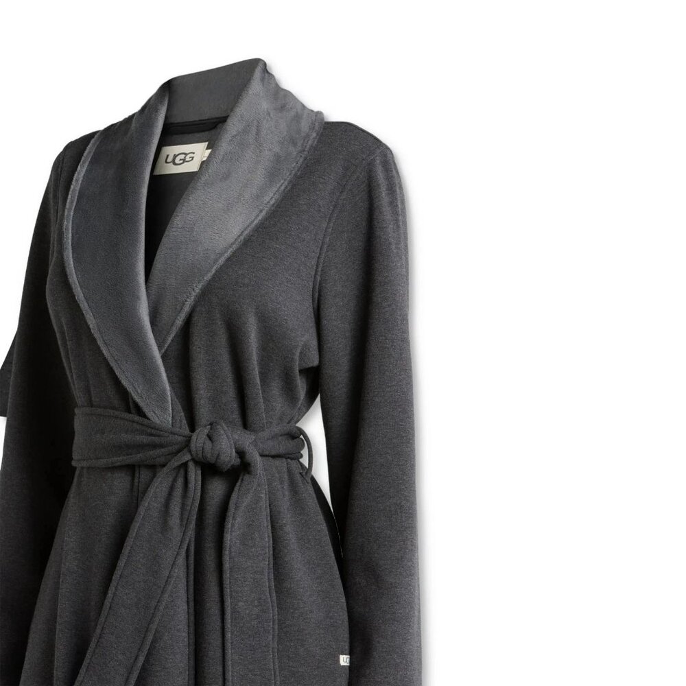UGG Duffield Robe XS Gray Shawl Collar Cozy Lounge